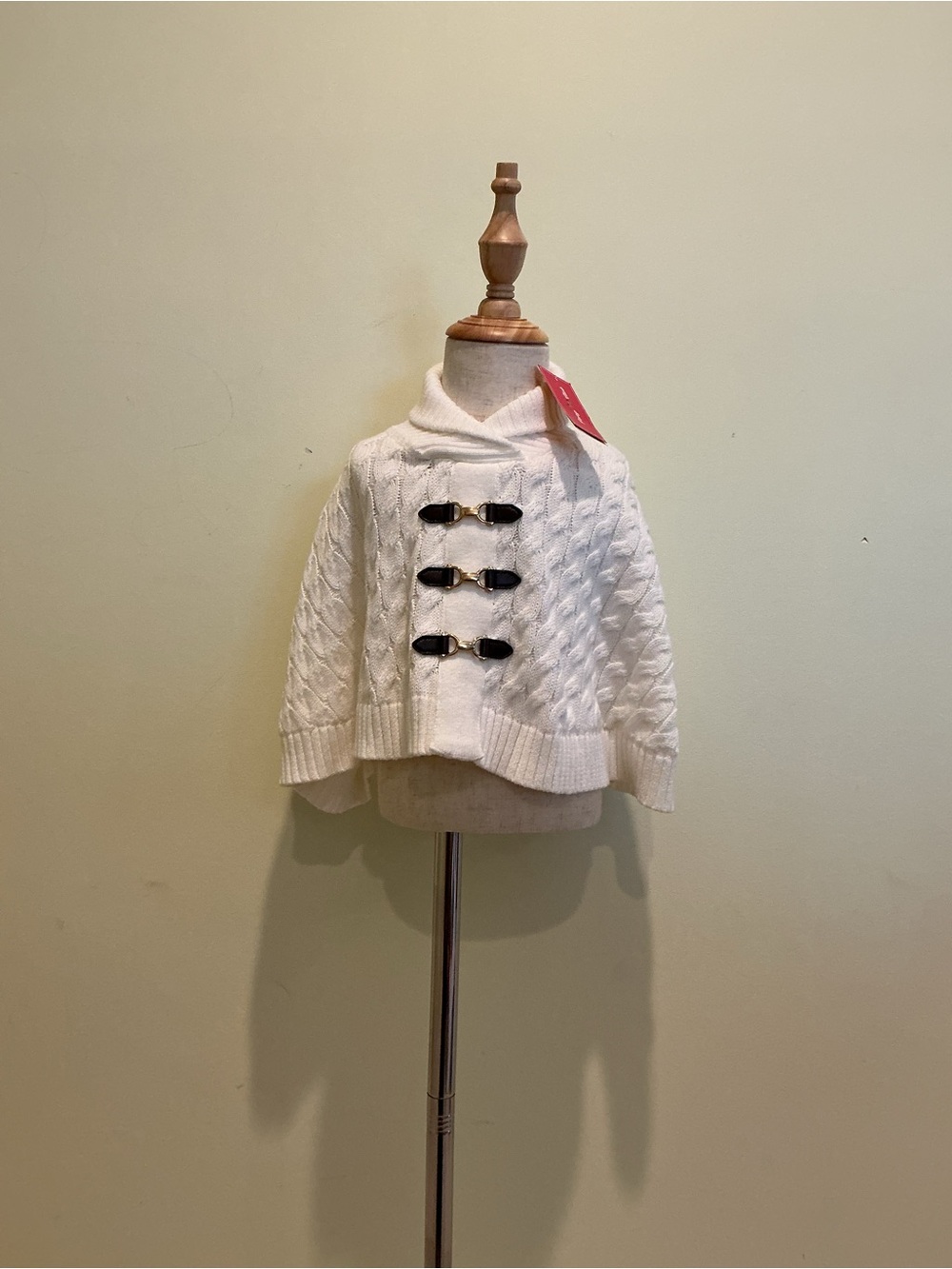 Gymboree Ivory Cable Knit Toggle Poncho